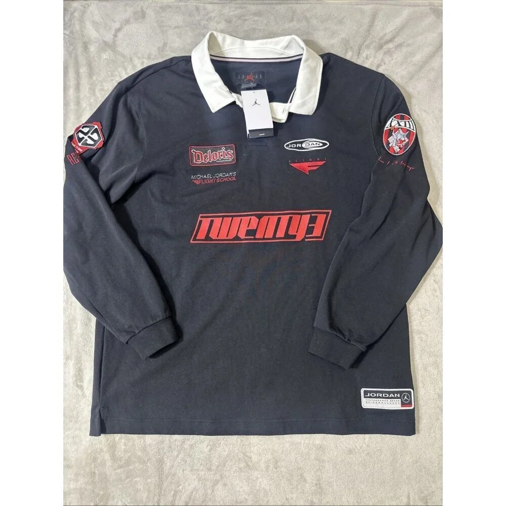Nike Jordan Flight Rugby Shirt Men’s XL Twenty3 Flight School Patch NWT